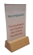 Tischaufsteller & Preisaufsteller 80x115mm Hochformat mit Buchenholz-Fu�